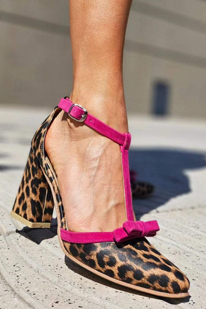Solene® | Grønne sandaler med leopardmønster og farverig accent