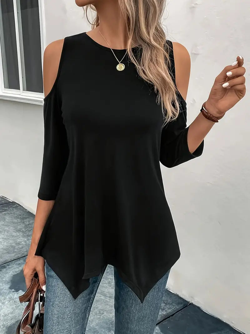 Henriette® | Asymmetrisk Top med Bare Skuldre – Forår & Sommer Stil til Kvinder
