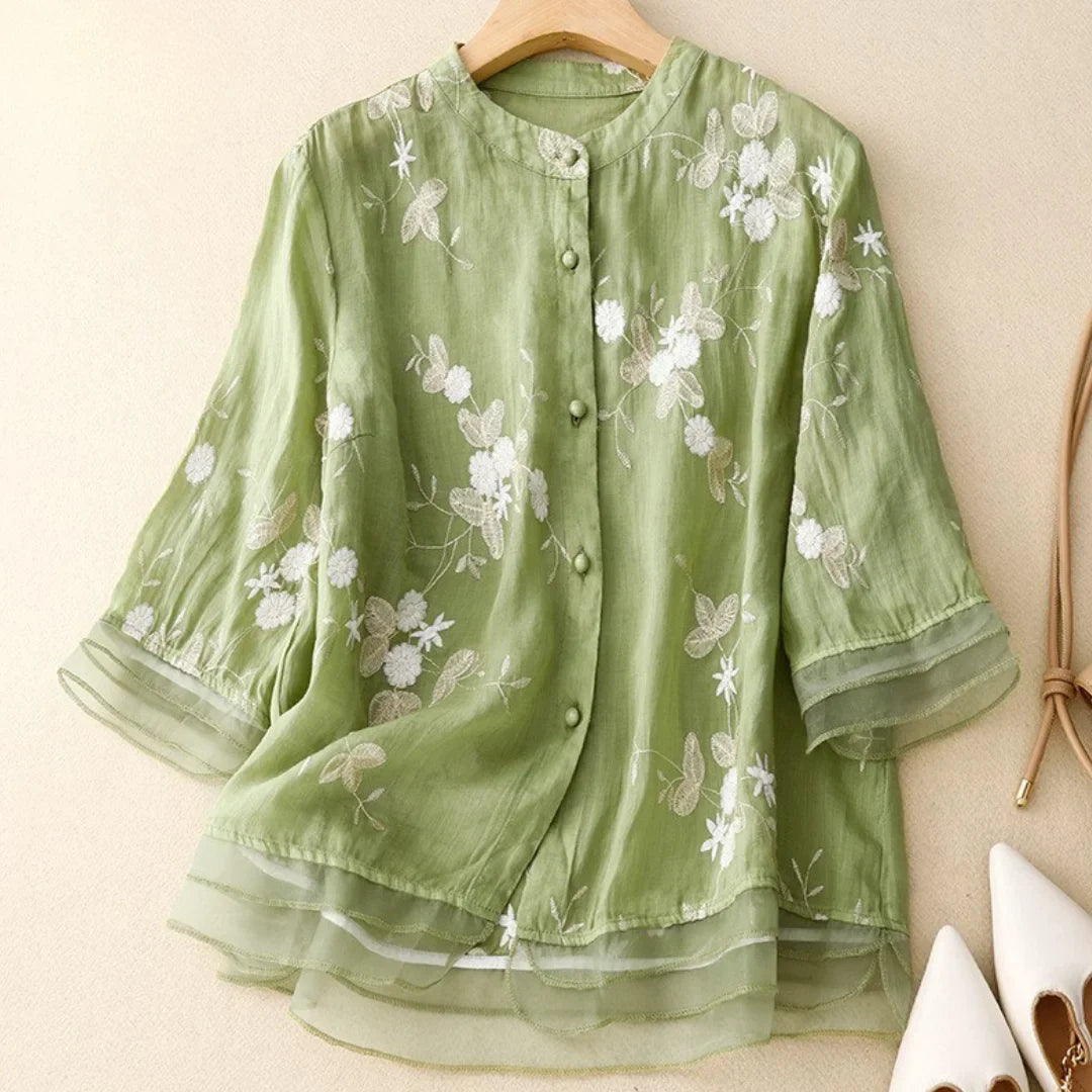 Nanna® | Broderet bluse