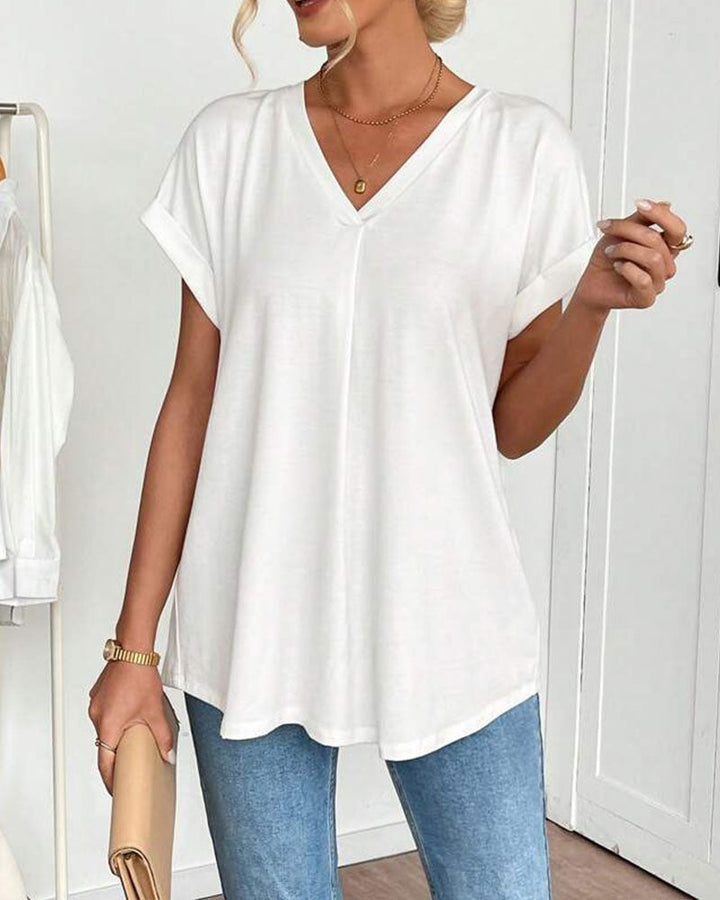 Anna® | Unisex T-shirt med korte ærmer og patchwork