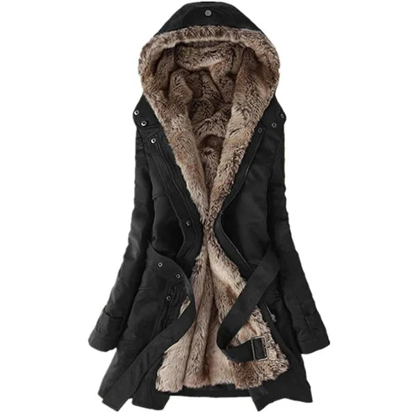 Inger™ | Stilfuld Frakke med Faux Pelsfor