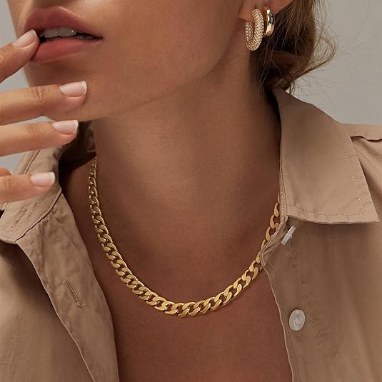 Undine® | Chunky Cuban Link Halskæde - Guld