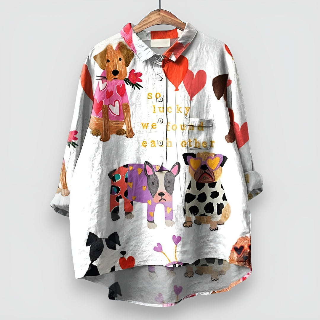 Frøya® | Damenshirt med hundetryk