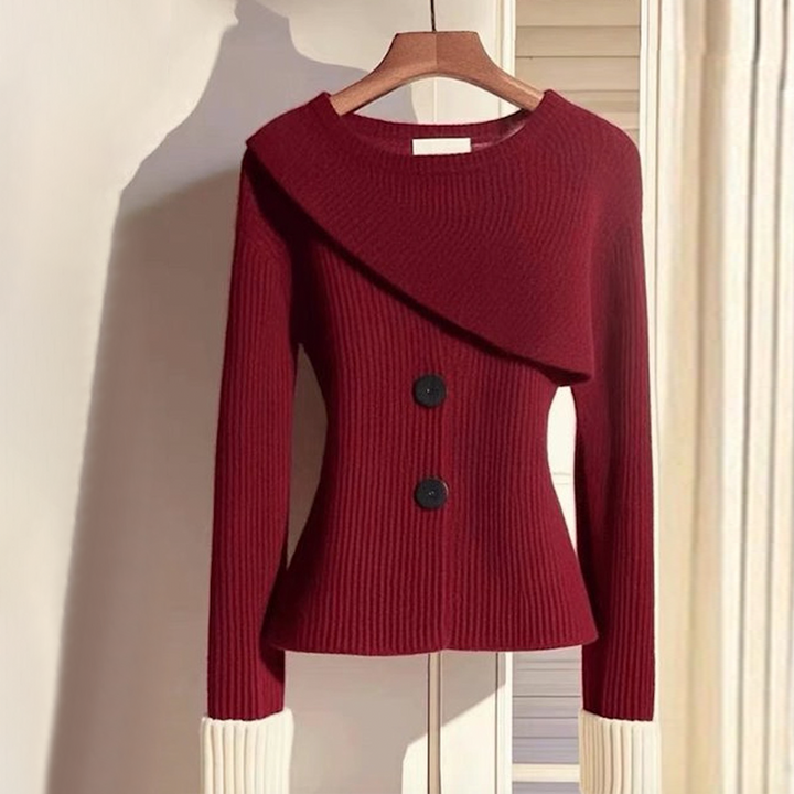 Traude® | Roteret sweater med lange ærmer og rund halsudskæring