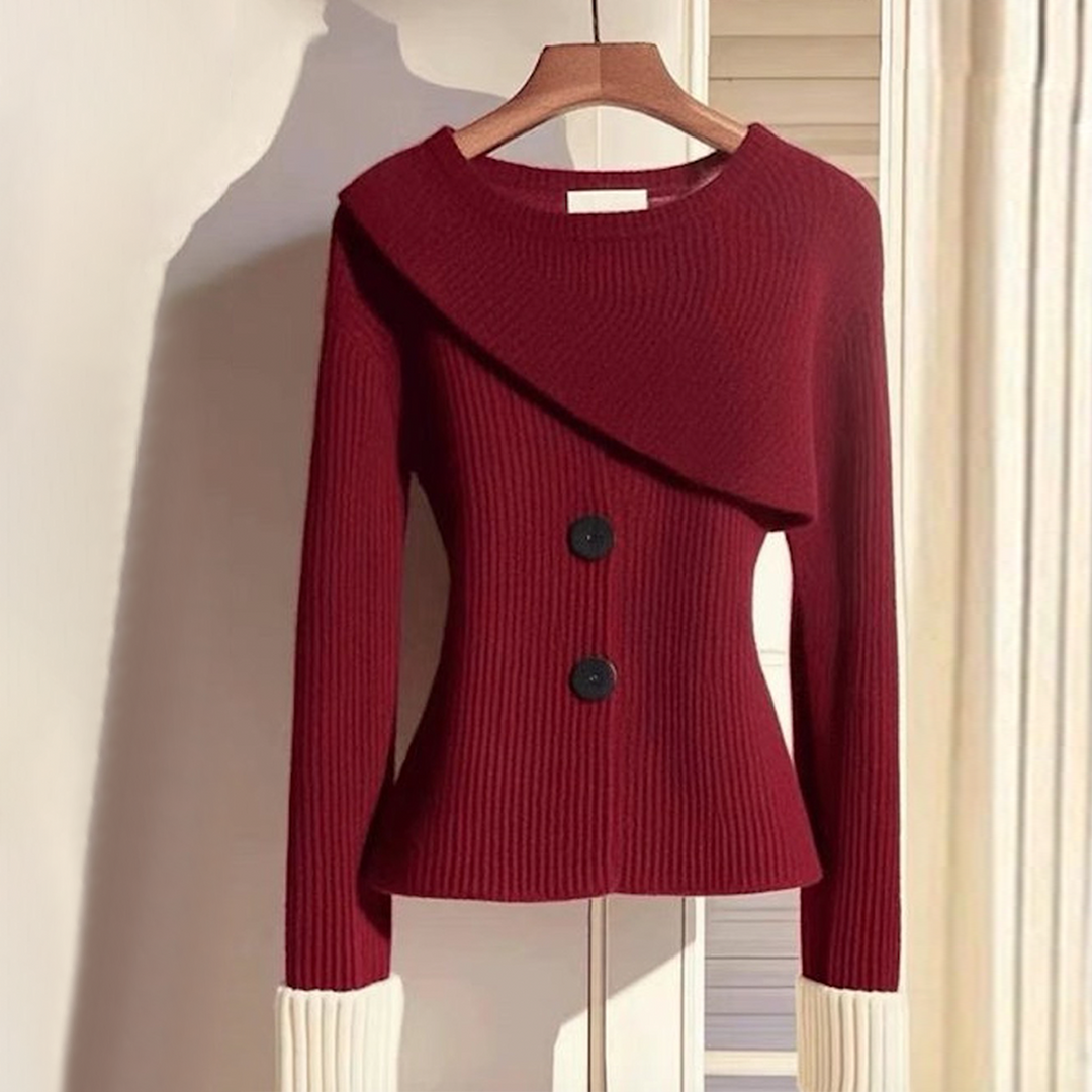 Traude® | Roteret sweater med lange ærmer og rund halsudskæring