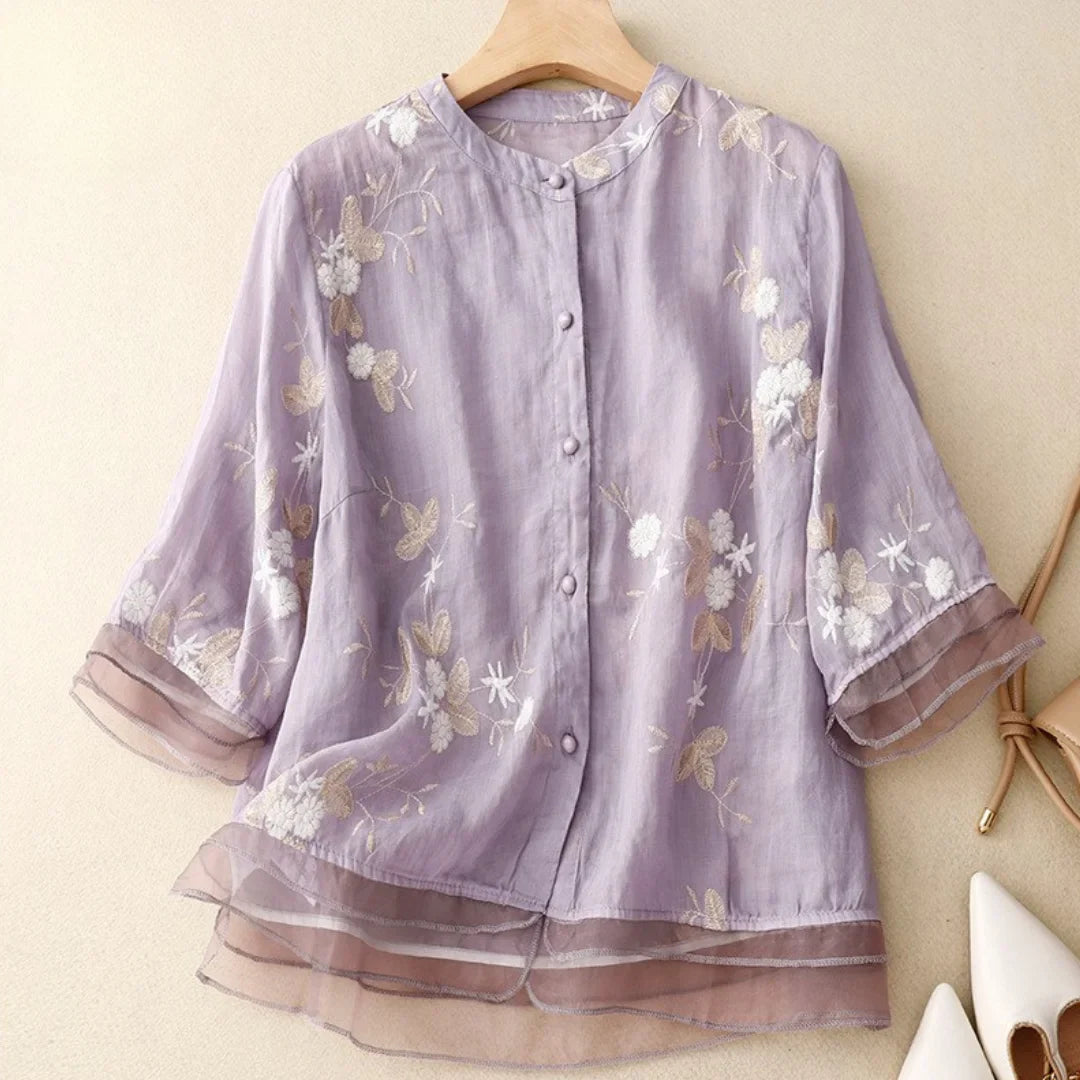 Nanna® | Broderet bluse