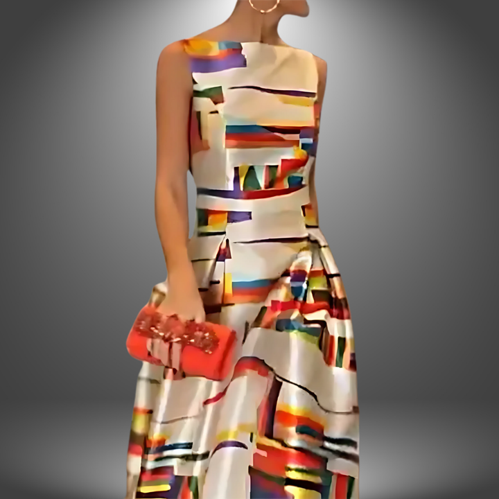 Ronja® | Fed maxikjole med geometrisk print