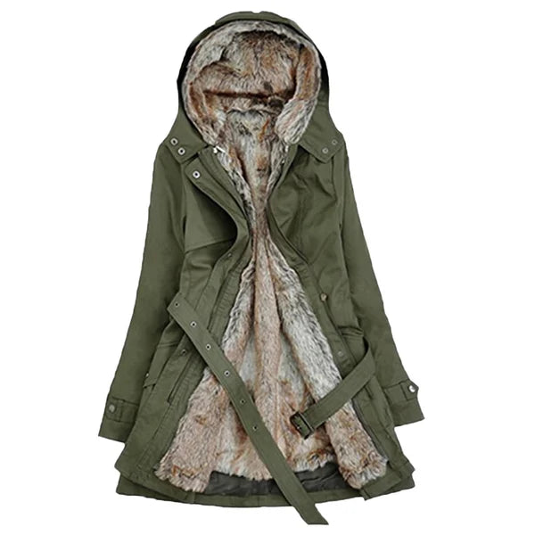 Inger™ | Stilfuld Frakke med Faux Pelsfor