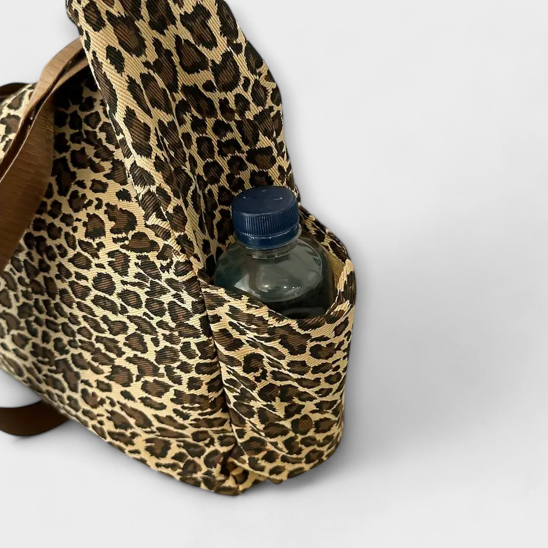 Pelle® | Leopardmønstret Canvas Crossbody Taske