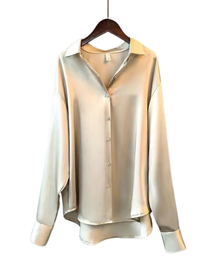 Johanne® | I SATIN LANGÆRMET SKJORTE