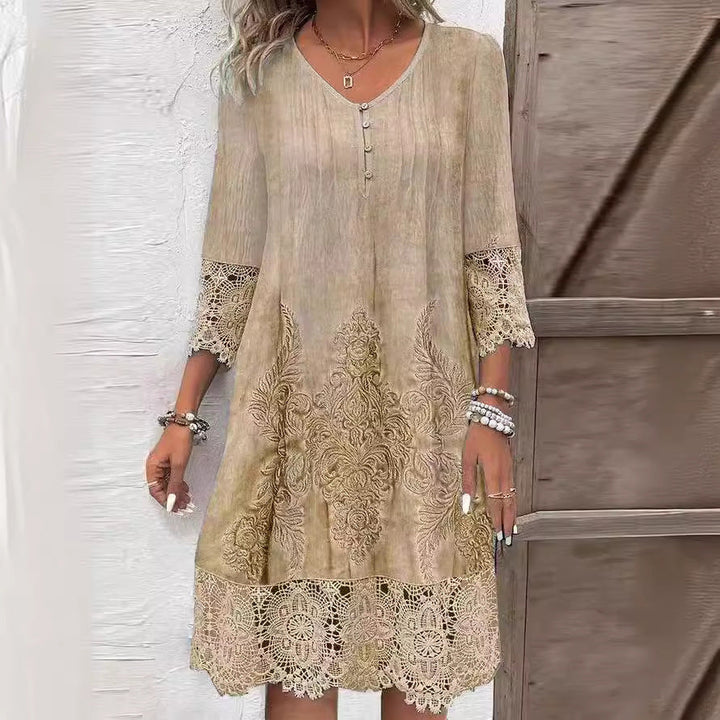 Lisbet® | Boho Blondekant Kjole