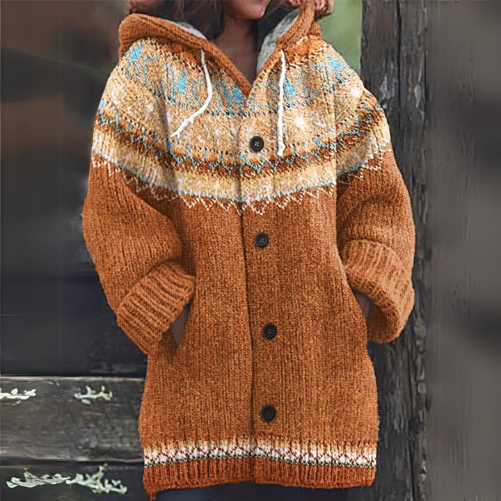 Astrid™ | Strikket Cardigan med Hætte