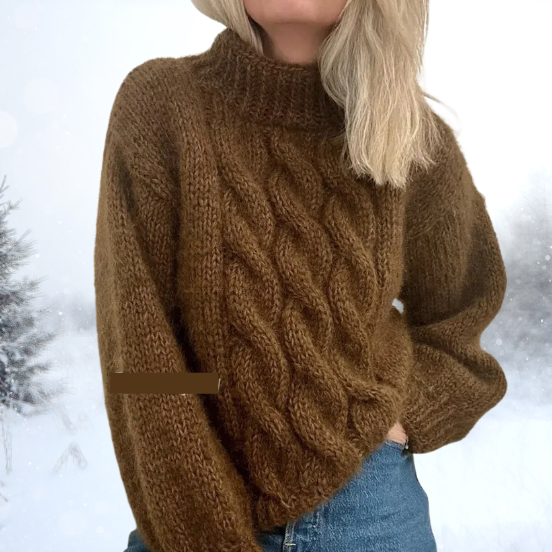 Bente™ | Stilfuld Flettet Striktrøje