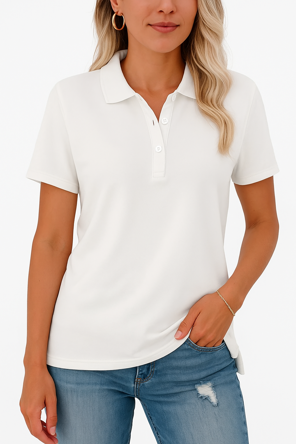 Melina® | Åndbar Polo T-shirt med Elegant Udseende