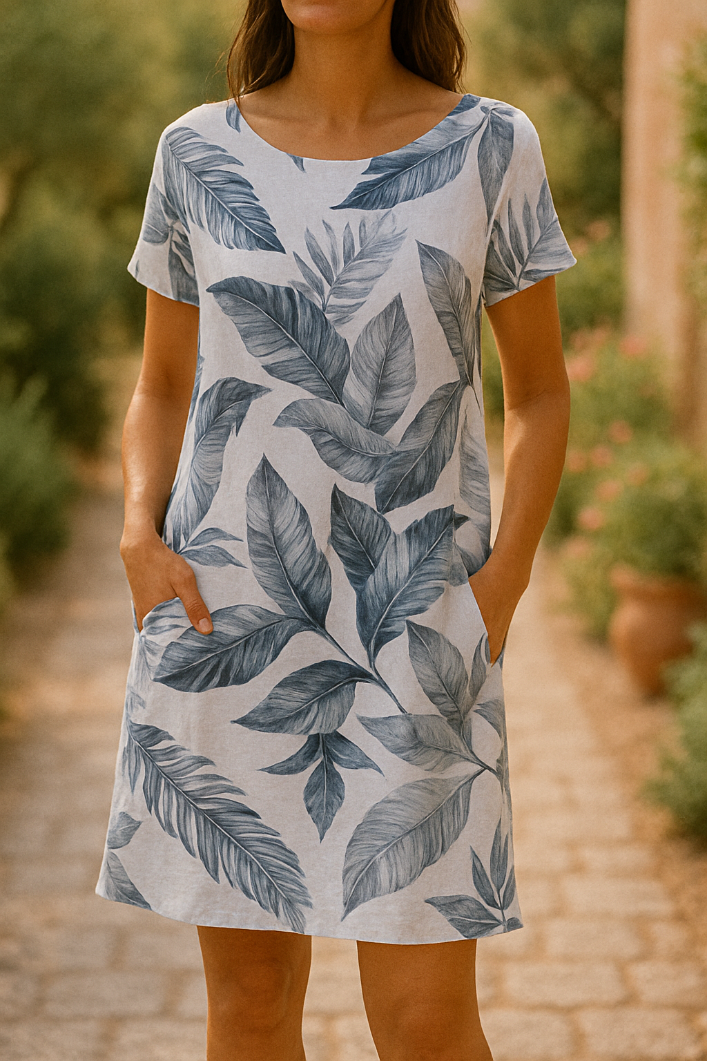 Celina® | Elegant Kjole i Bomuld og Linned