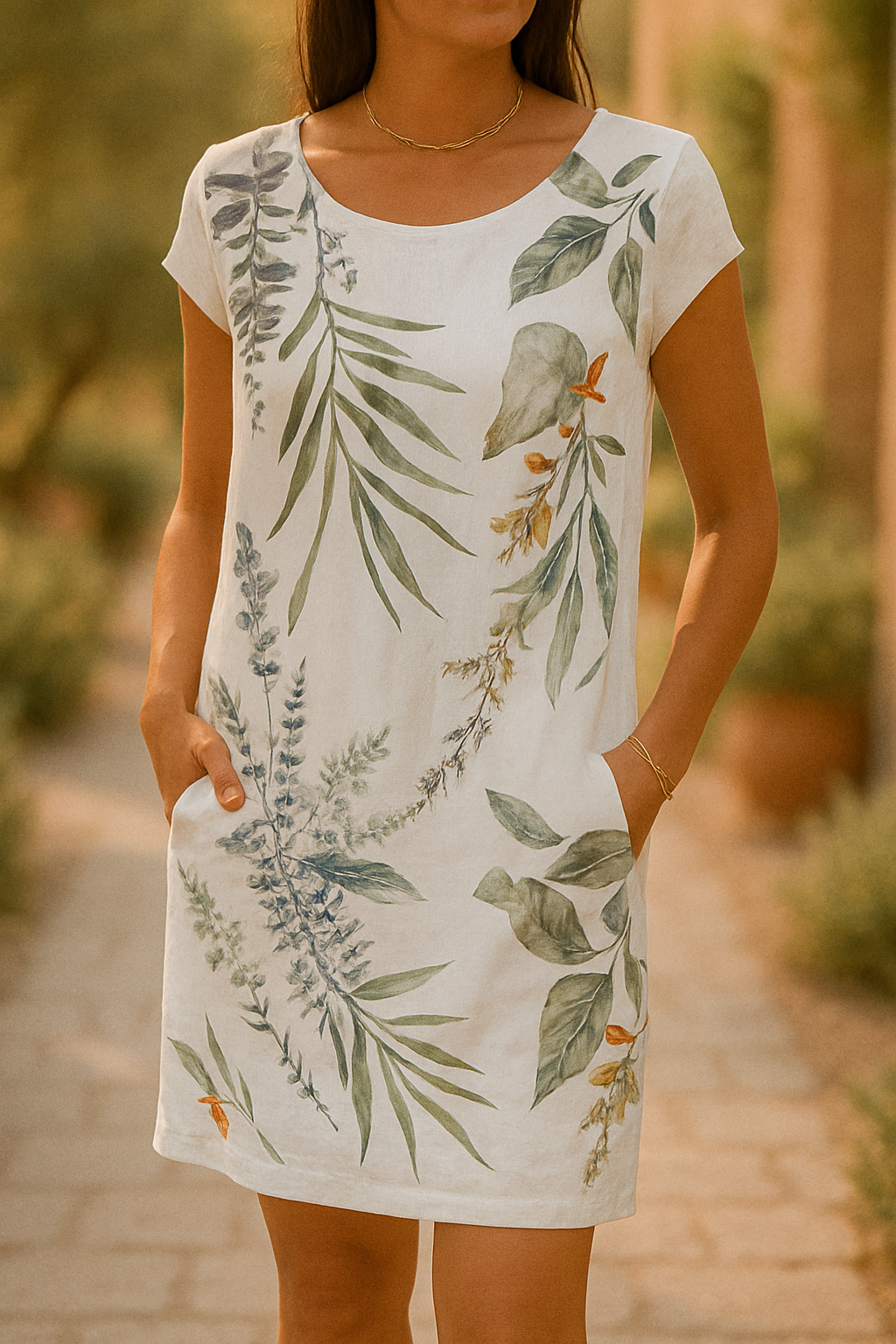 Celina® | Elegant Kjole i Bomuld og Linned