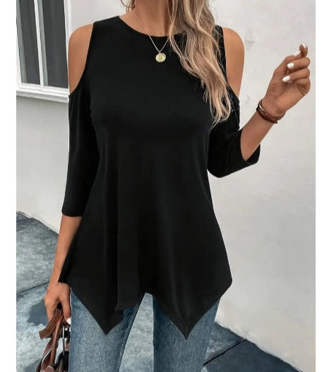 Henriette® | Asymmetrisk Top med Bare Skuldre – Forår & Sommer Stil til Kvinder