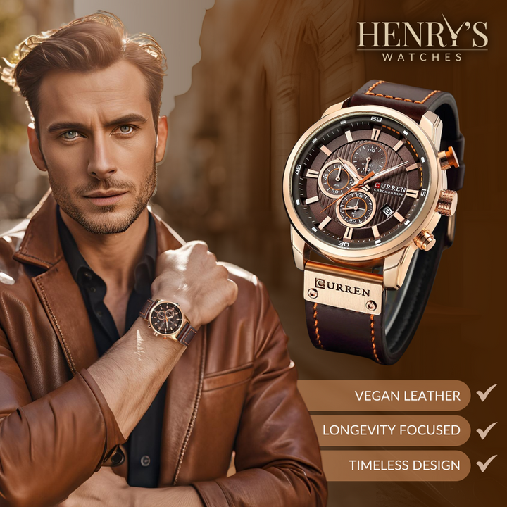 Jonas® | Elegant Quartz Ur med Læderrem