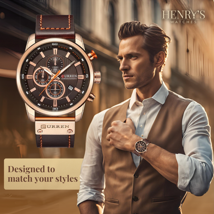 Jonas® | Elegant Quartz Ur med Læderrem