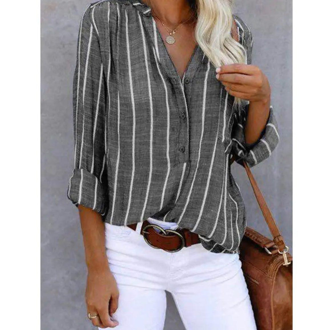 Noria® | Stribet Casual Bluse