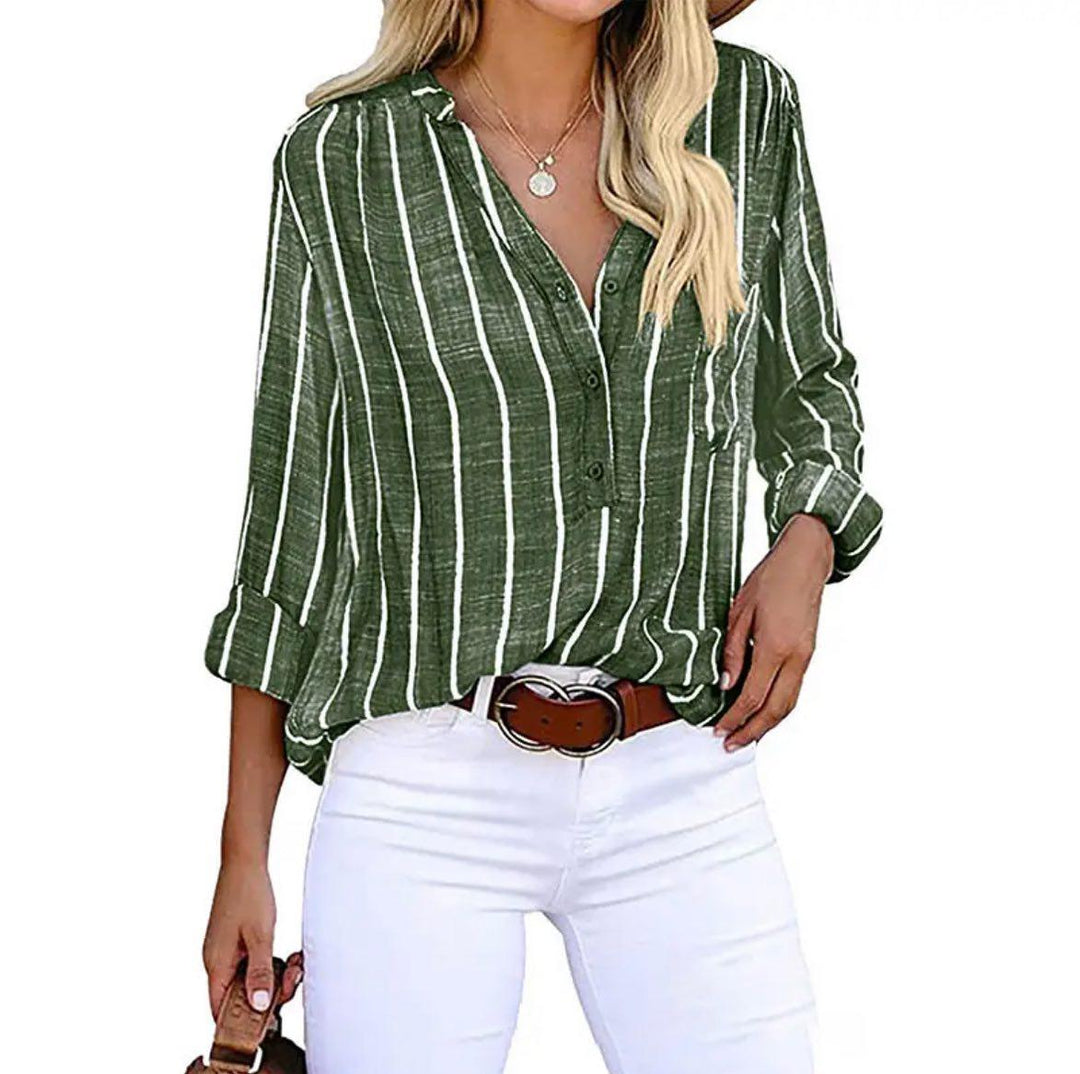 Noria® | Stribet Casual Bluse