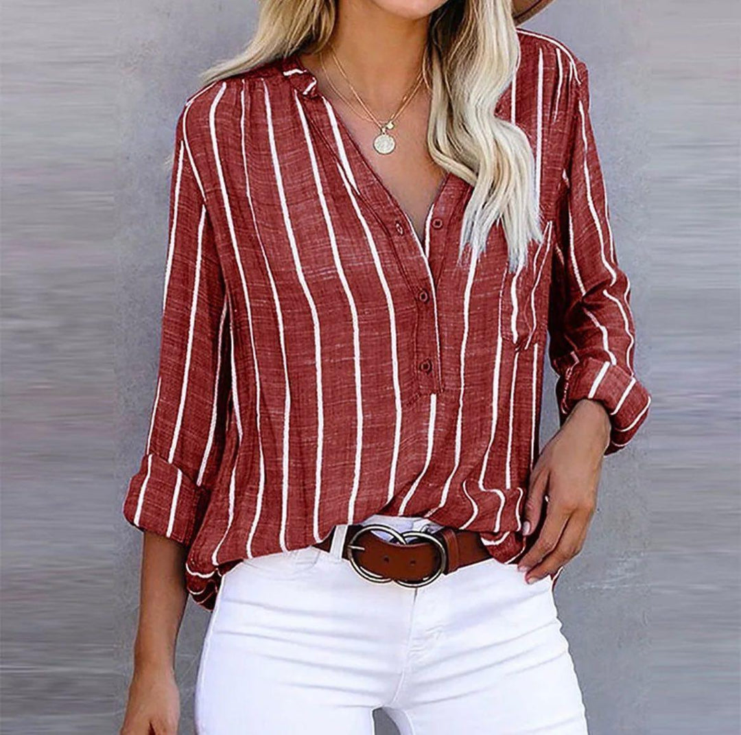 Noria® | Stribet Casual Bluse