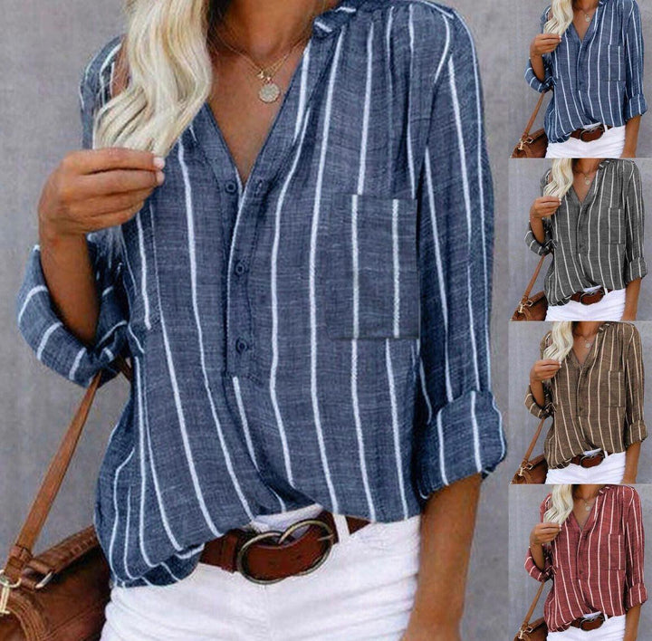Noria® | Stribet Casual Bluse