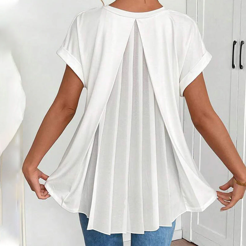Anna® | Unisex T-shirt med korte ærmer og patchwork