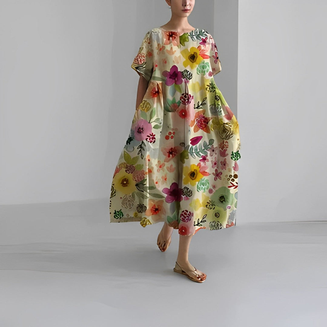 Vilda® | Boho-blomstret kjole i blød bomuld