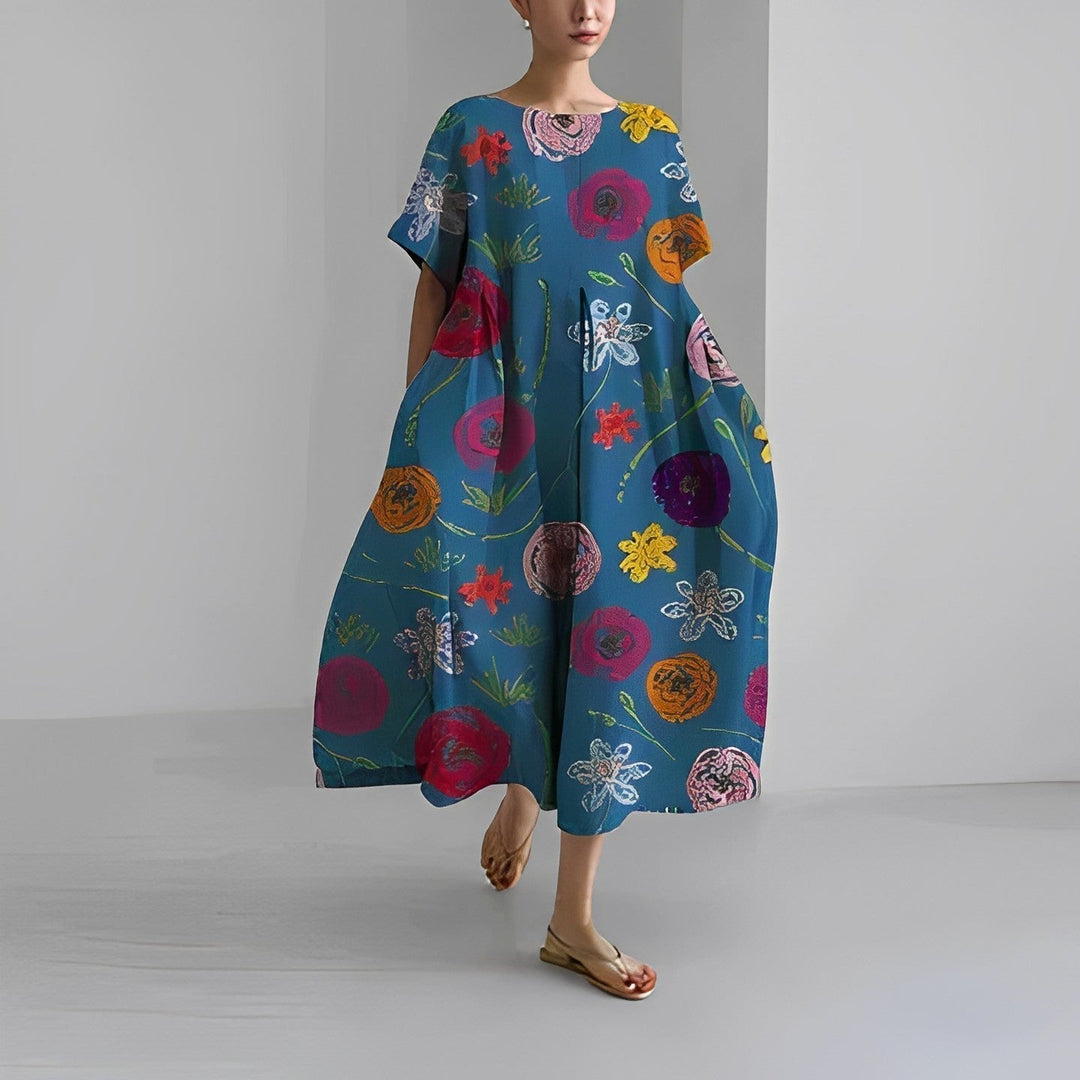Vilda® | Boho-blomstret kjole i blød bomuld