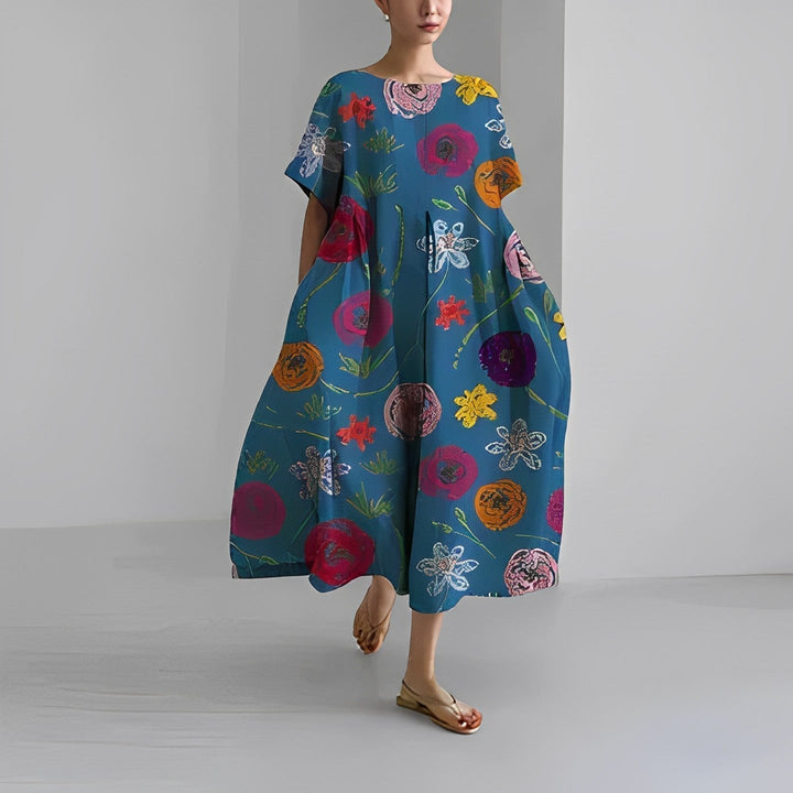 Vilda® | Boho-blomstret kjole i blød bomuld