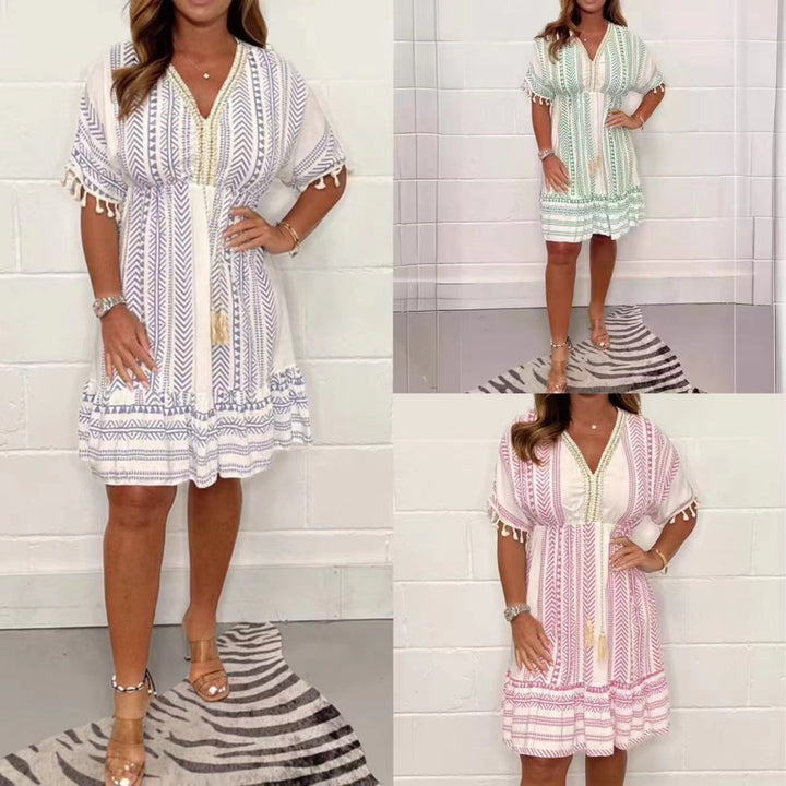 Alma® |  Boheme Vintage Kjole med Etno Print