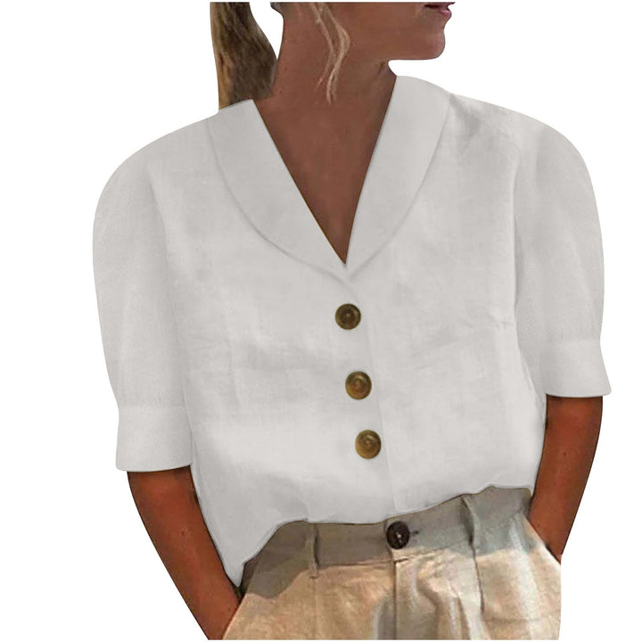 Majken® | Retro-Chic Button-Up Bluse med knyttet front