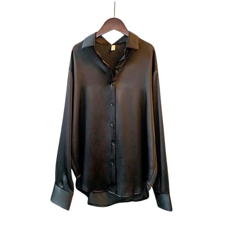 Johanne® | I SATIN LANGÆRMET SKJORTE