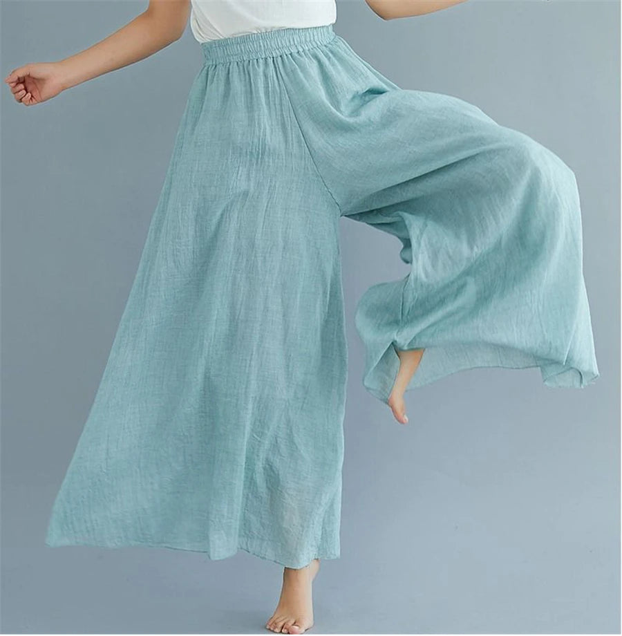 Rikke® | Culotte Bukser i Bomuld & Hør – Sommer med Vide Ben