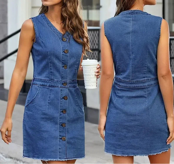 Solveig® | Blød Denim Kjole