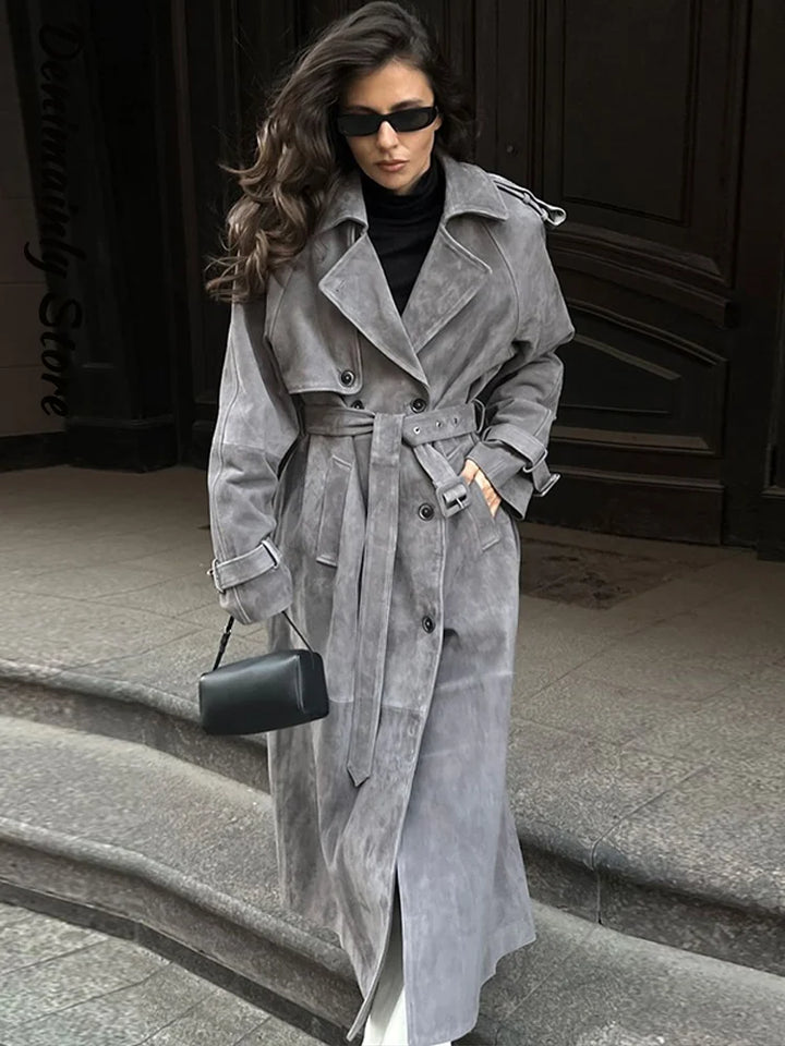 Alma® | Trench Coat i Suede