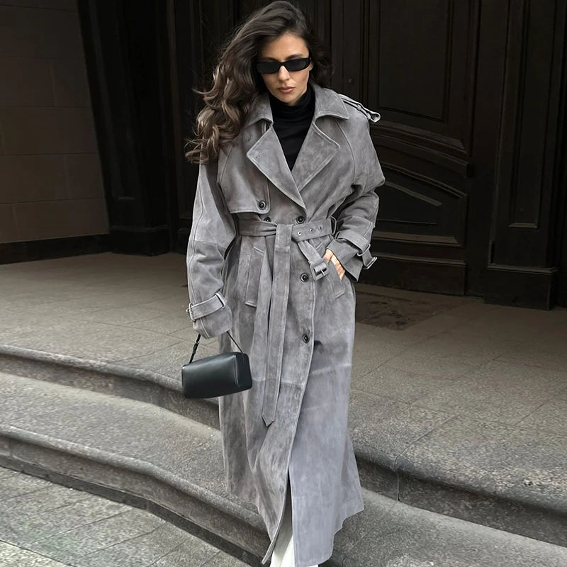 Alma® | Trench Coat i Suede