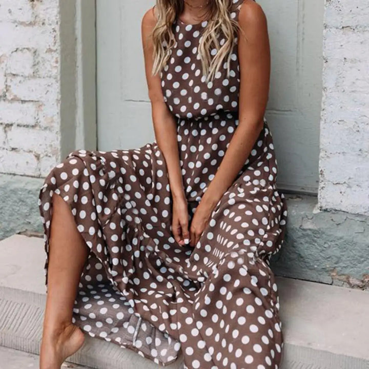 Ragna® | Capri Prikket Maxi Kjole
