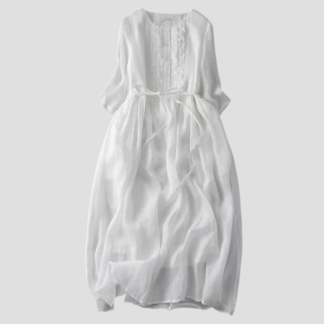 Thea® | Maxikjole i Vintage Stil med Ruffles til Sommeren