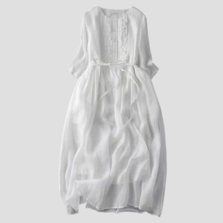 Thea® | Maxikjole i Vintage Stil med Ruffles til Sommeren