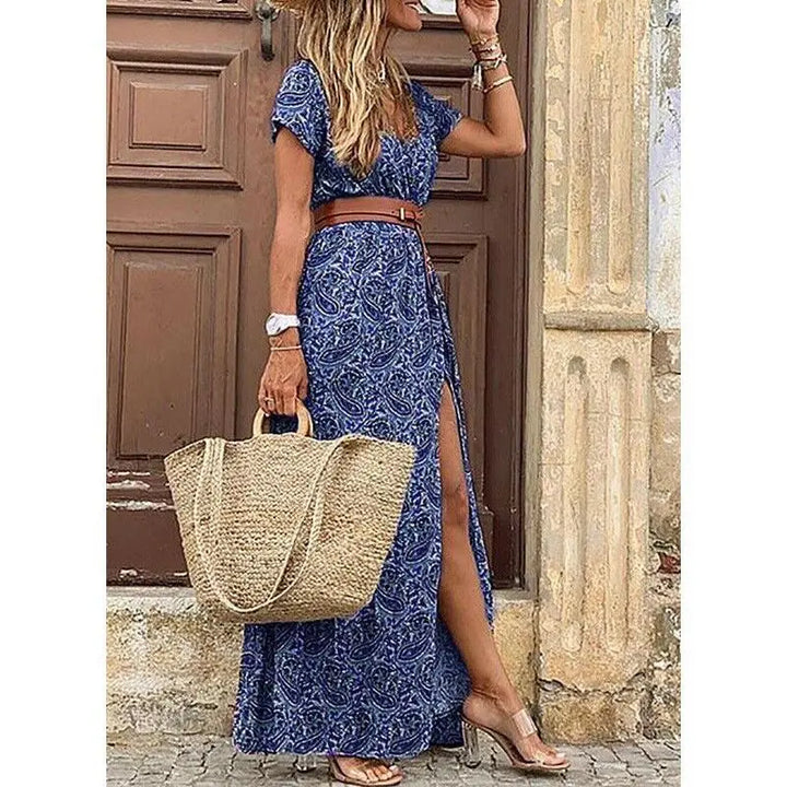 Sille® | Blomster Plisseret Midi Kjole