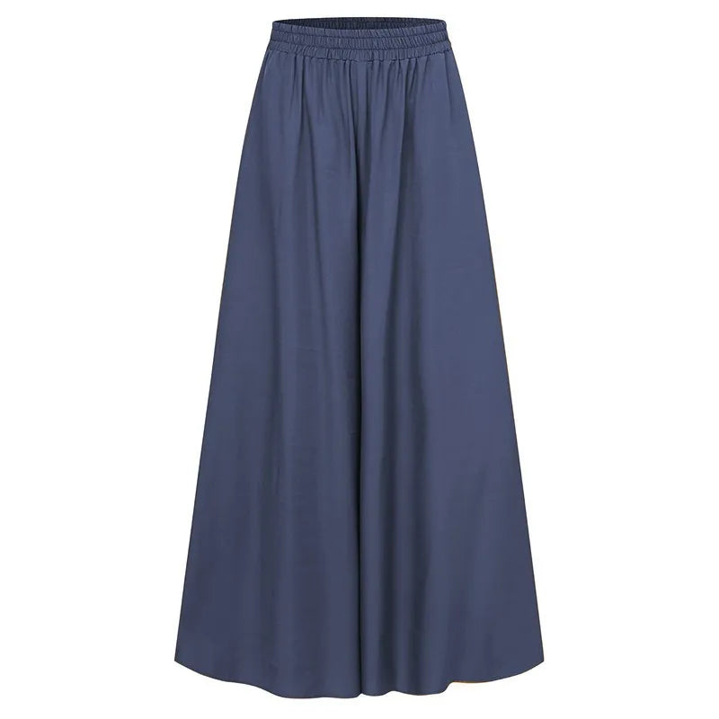 Camilla® | Plus Size Is-Silkebukser med Vide Ben – Forår/Sommer Retro