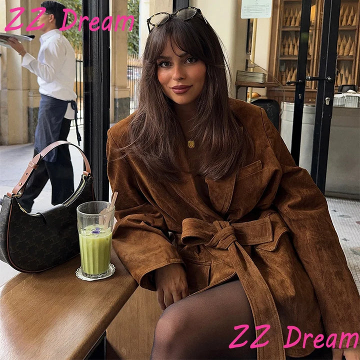 Anja® | Trench Coat i Suede
