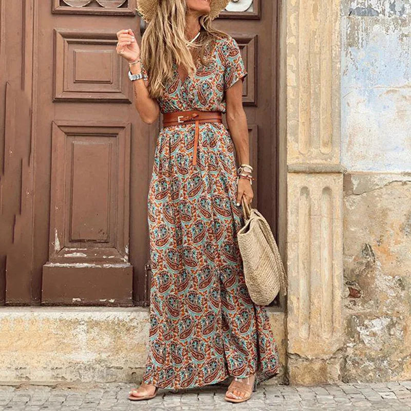 Sille® | Blomster Plisseret Midi Kjole