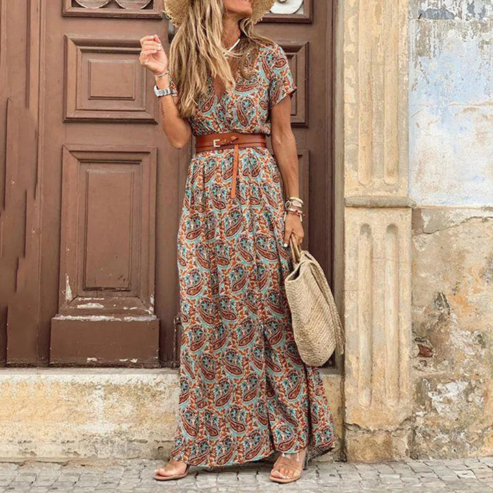 Sille® | Blomster Plisseret Midi Kjole