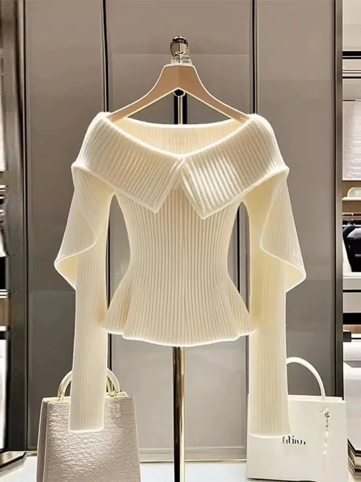 Romana® | Vintage Pullover i Elfenben med lange ærmer