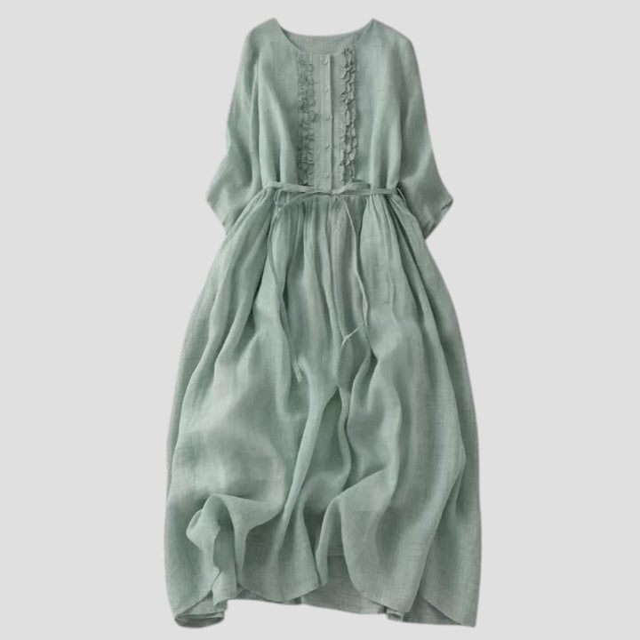 Thea® | Maxikjole i Vintage Stil med Ruffles til Sommeren