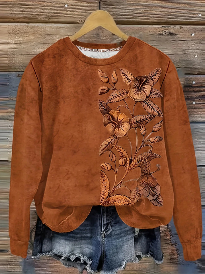 VELIA® | Sweatshirt med blomsterprint