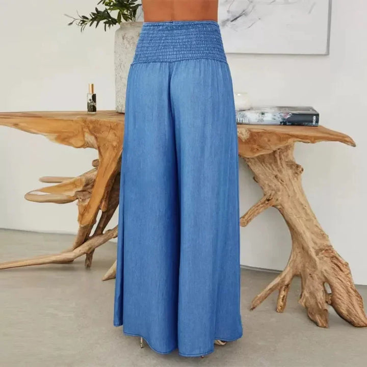 Cecilie® | Lysblå Højtaljede Jeans med Vide Ben – Forår & Sommer